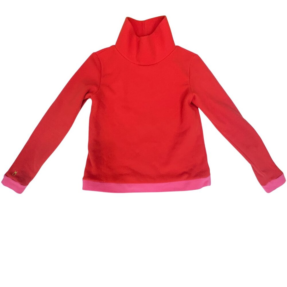 Dudley Stephens Park Slope Fleece Turtleneck XS Red Pink Pullover